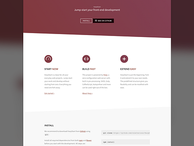 HarpStart Site docs download github gradient site skews website