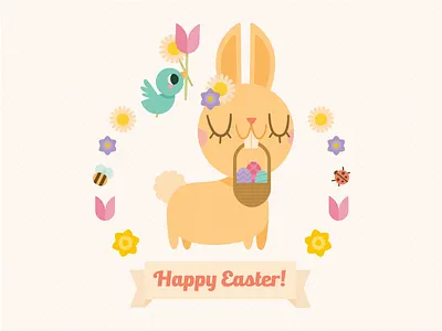 Happy Easter! easter bunny springtime vector art