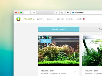 Acuatica Gallery aquarium community gallery grid mobile first responsive