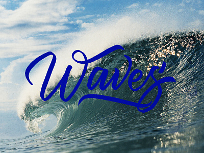 Waves brush lettering brushpen lettering script waves