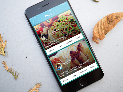 Onsquib Feed app food app insta food ios iphone ui ux