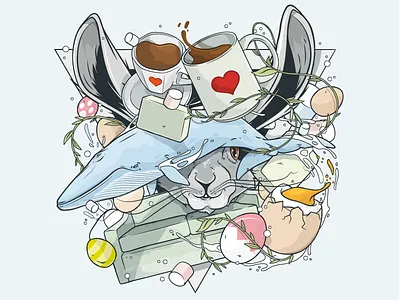 Osterrätsel °2 ...happy easter everyone! aro berlin christianschupp coffee couch egg illustration rabbit vector wale wams
