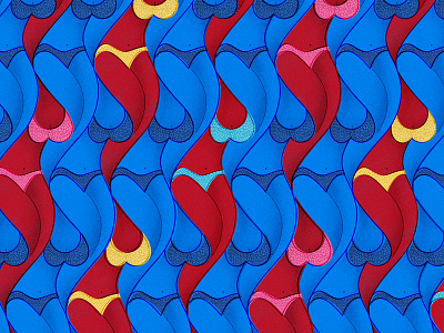 Summer coming soon bikini pattern sea siren
