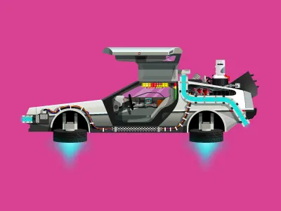Car Illustration Series: Back To The Future back to the future car doc brown illustration the delorean the doc vehicle