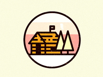 Cabin Dreams cabin camping flag icon icons illustration logo snow tree