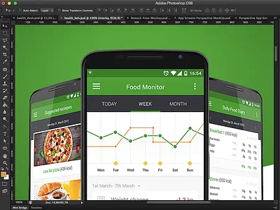 Android Material Design WIP android app application dashboard flat fresh green material design mobile monitor