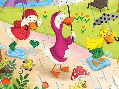 Look Again Rainy Day Parade day duck ducks parade park rainy spring