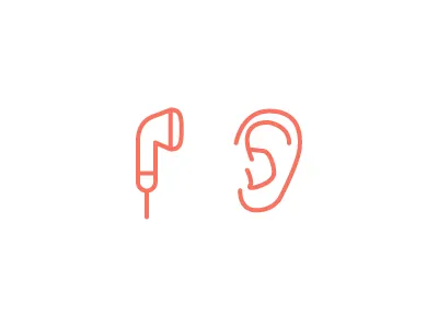 ic ear headphone icons lines