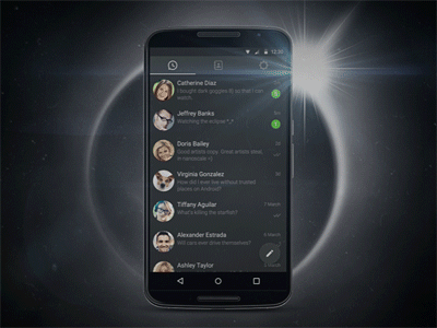 ICQ Dark UI Animation android animation button dark design fab gif material motion ui