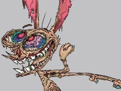 Zombie Ren 90s drawing illustration nostalgia ren ren and stimpy