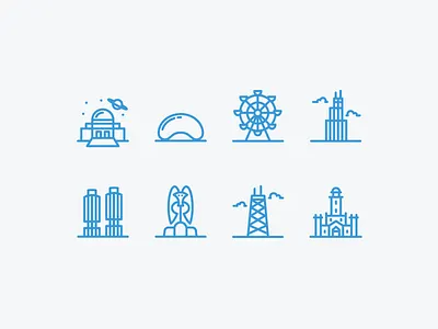 Chicago Landmarks adler planetarium chicago picasso icon john hancock building marina city millennium park navy pier sears tower watertower