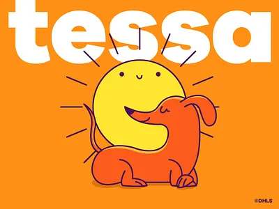 Tessa ai colors dachshund dog fancy happy illustration sun vector wiener