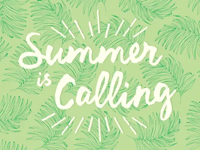 Summer dreamin' green lettering pattern summer typography