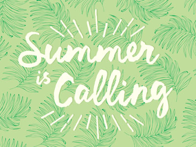 Summer dreamin' green lettering pattern summer typography