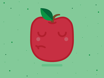 Smug 2d apple fruit illustration leaf red seed stem vector