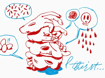 I Thirst... 2 color holy week illustration old and new