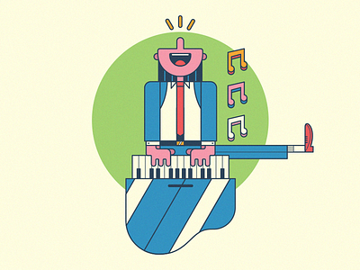 Piano fun illustration jazz music piano sound vector