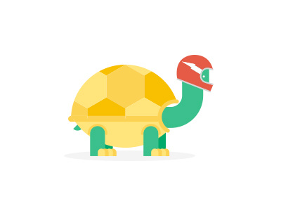 Cautious Turtle character helmet icon illustration reptile shell tortoise turtle