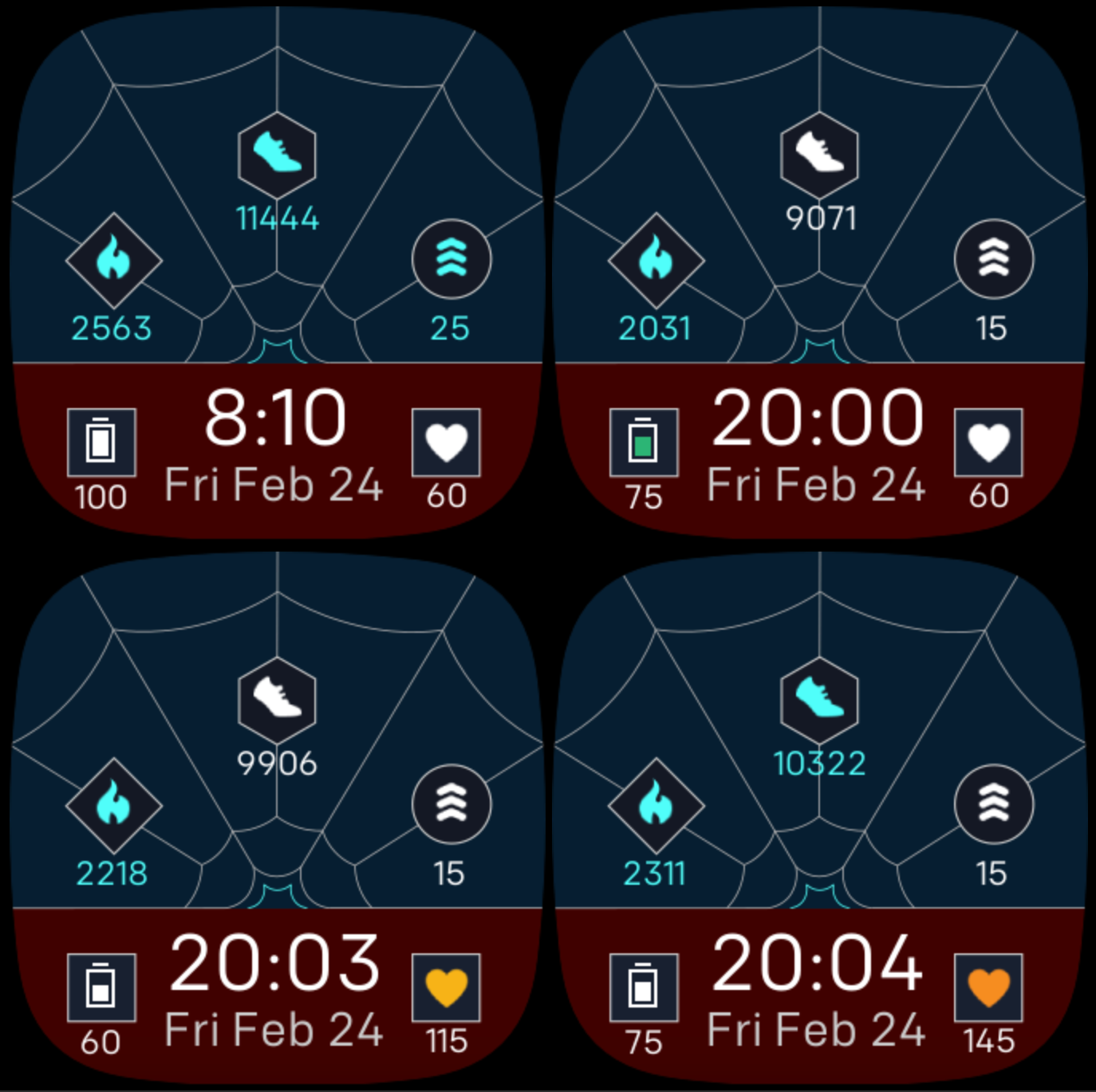 SM Miles Skill Tree HD watch face for Fitbit design fitbit fitness graphic design stats ui watch face