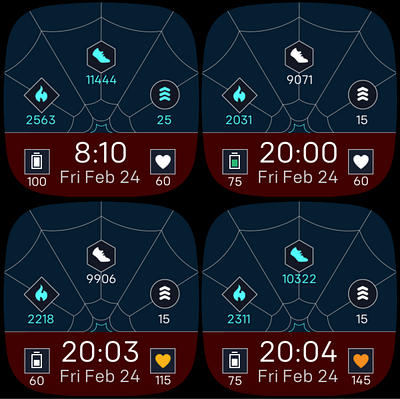 SM Miles Skill Tree HD watch face for Fitbit design fitbit fitness graphic design stats ui watch face