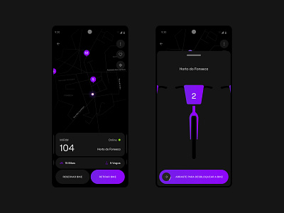 App NitBike / Dark app bike button card component concept design illustration interface map mobile product design responsive steper ui ux