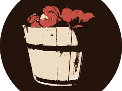 Boozer Basket basket family farm logo peaches produce wooden
