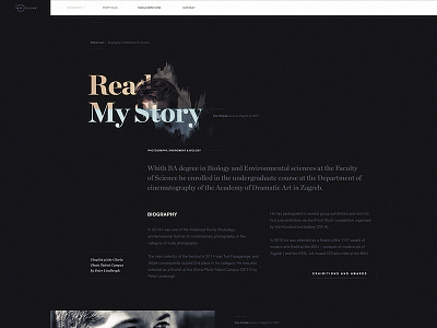 Ino Zeljak — typography experiment biography clean dark landing page layout minimal photography simple typography ui web website