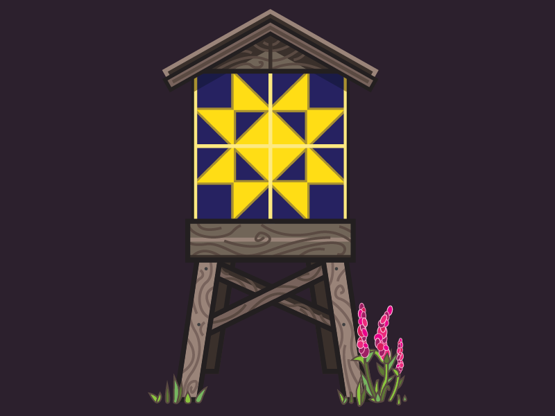 Quilt Cache branding cache fireweed logo quilt