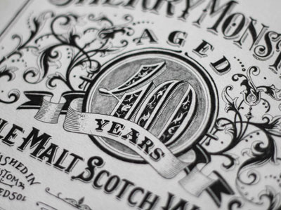 Darkness Whiskey agency branding illustration lettering packaging vintage