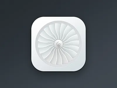 Engine air fan engine fan icon ios iphone jet metal plane realistic