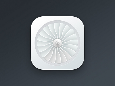 Engine air fan engine fan icon ios iphone jet metal plane realistic