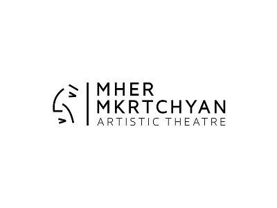 Mher Mkrtchyan Theater Logo armenia face lineart logo portrait simple theater