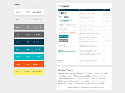 Application Guidelines color design guide guidelines guides scheme specifications specs typography ui