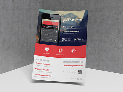 Mobile Application / Phone App flyer ad app flat flyer icon indesign iphone minimal mobile phone print smartphone