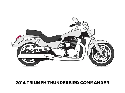 2014 Triumph Thunderbird illustration lineart motorbike vector