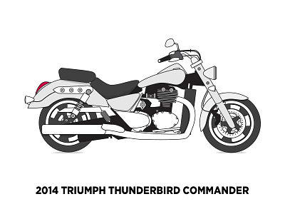 2014 Triumph Thunderbird illustration lineart motorbike vector