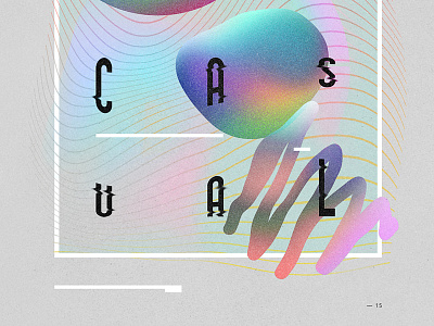 Casual 80s 90s glitch neon type