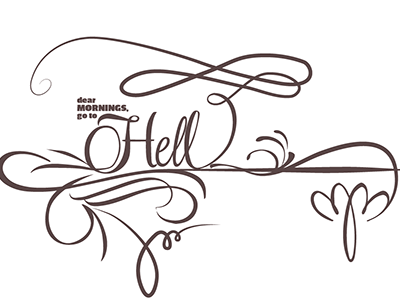 Rude. calligraphy decal script text