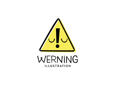 werning! illustration ahead black hand lettering identity illustration logo personal sign warning yellow