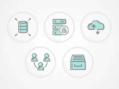 Icons cloud cooperation data flat folder icon it mint