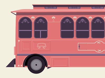 Tram color design flat floral illustration train tram trolley vector vehicle