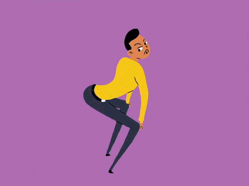 Sassy Man 2d 2d animation animated animation character dance gif loop motion graphics photoshop sassy twerk