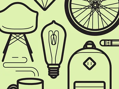 Icons bike chair clean design eames icon illustration minimal ui