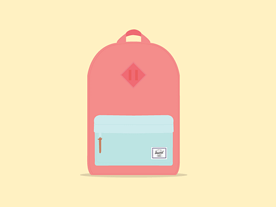 Essential. backpack bag design herschel illustration pastel shadows vector