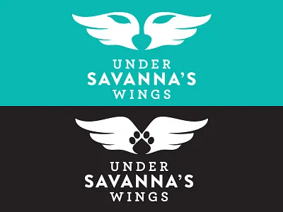 Under Savanna's Wings 2 angel animals dog logo paw rescue wings