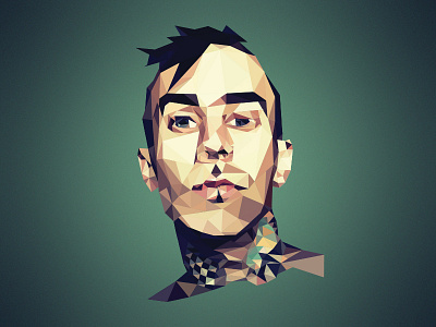 Travis Barker Poly barker blink 182 blink182 illustration poly polygon portrait travis