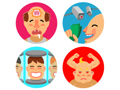 icons agency bangbangstudio flat head icon illustration moscow portrait russia smirny