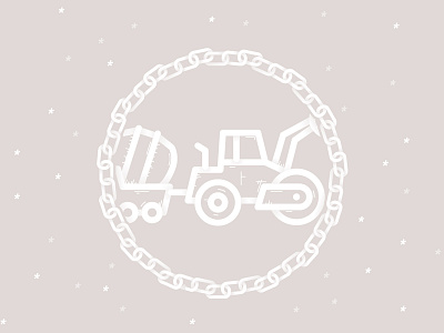 All in one chain construction machine vector