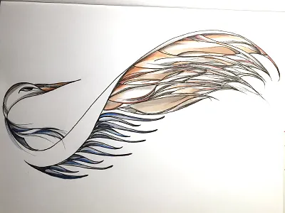 Drawing #38 bird copic drawing illustration rotring wing