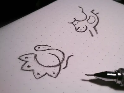 Turkey & Cow animal bird cow illustration line skecth turkey